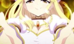 1girls anime_screencap asian_female ass ass_focus blinking blonde_female blonde_hair butt_focus eyelashes eyes_open female_focus female_only fully_clothed hat japanese_female large_breasts lips long_hair magia_record:_mahou_shoujo_madoka_magica_gaiden magic_user magical_girl magical_girl_outfit no_sex no_visible_genitalia open_eyes open_mouth orange_dress skintight_clothing skintight_dress smiling_at_viewer tagme teenage_girl teenager thighhighs transformation up_close video yellow_eyes yellow_hair