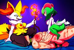 1boy 2girls ai_art ai_generated alternate_version_available ass_in_face ass_on_face badendbat_(artist) braixen butt_in_face butt_on_face curvaceous curvaceous_female curvaceous_figure curvy curvy_body curvy_female curvy_figure curvy_hips dominant dominant_anthro dominant_female domination facesitting femdom ffm_threesome furry furry_ass furry_breasts furry_ears furry_female furry_tail head_in_ass head_in_butt head_on_ass head_on_butt kirlia malesub payback pokemon pokephilia revenge revenge_rape revenge_sex scary_face shortstack submissive submissive_male thick thick_ass thick_legs thick_thighs thighs threesome torture unseen_male_face vaginal_penetration vaginal_sex