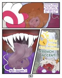 absurd_res anus arachnid blush comic comic_page dirty_talk dominant_male drooling evil_grin french_accent french_male gaepaws18 hi_res ibispaint_(medium) kink_unlocked kirby_(series) kirby_triple_deluxe long_tongue married_couple nintendo page_28 pillow pussy_lips queen_sectonia sectaranza sharp_teeth speaking_french spread_pussy taranza vagina waterfall wet_pussy