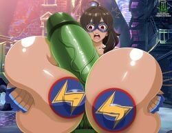 alternate_version_available arab arab_female big_breasts breast_focus breast_growth breasts breasts_bigger_than_head brown_eyes brown_hair brown_skin brown_skinned_female dark-skinned_female dark_skin domino_mask female fingerless_gloves giant_breasts giant_penis gigantic_breasts huge_breasts huge_cock hulk kamala_khan large_breasts marvel marvel_comics marvel_tokon:_fighting_souls mask masked_female massive_breasts massive_penis midorimocks ms._marvel ms._marvel_(kamala_khan) ms._marvel_(marvel_tokon) muslim muslim_female nipple_bulge paizuri paizuri_with_gigantic_breasts paizuri_with_huge_penis pasties penis surprised surprised_expression teenage_girl teenager