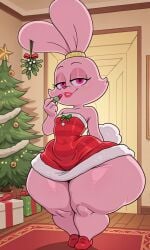 1girls 2025 2025s ai_assisted ai_generated anthro anthro_female anthro_focus anthro_only anthrofied applying_lipstick bedroom_eyes bunny bunny_ears bunny_girl bunny_tail bunnygirl cartoon_network chowder_(series) christmas christmas_2025 christmas_clothing christmas_decorations christmas_dress christmas_lights christmas_ornaments christmas_outfit christmas_present christmas_tree clothed clothed_female clothing cub dress female female_anthro female_cub female_focus female_only flat_chest furry furry_female furry_only high_quality high_resolution highres holidays huge_thighs illustrious_(stable_diffusion) indoors inside lipstick looking_at_viewer lustful_gaze mistletoe mistletoe_hair_ornament panini_(chowder) pink_fur pony_diffusion_(model) pony_diffusion_xl santa_dress slim_waist small_breasts solo solo_anthro solo_female solo_focus stable_diffusion striped_clothing striped_dress sultry_eyes sultry_gaze tagme tail thick_thighs thighs wide_hips young young_anthro young_female