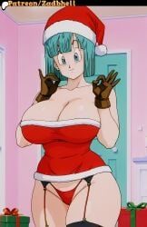 bulma (dragon ball) from christmas by zadbhell