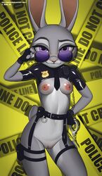 1girls animal_ear_fluff animal_ears animal_pussy animal_tail breasts bunny_ears bunny_girl clothing disney female female_focus female_only fur furry furry_only glasses gray_fur judy_hopps nipples no_bra no_panties nude nude_female police police_uniform purple_eyes pussy rabbit riska_(artist) small_breasts solo solo_female solo_focus tail uniform zootopia