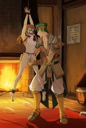 1boy 1girls aphrodisiac arms_up ass_grab barrel blue_eyes bondage boots bound boyd_(fire_emblem) brick_wall brown_hair carpet chastity chastity_belt clothed_male_nude_female collar crotch_grab crying english_text eudetenis female female_chastity femsub fire fire_emblem fire_emblem:_radiant_dawn fireplace gag gagged green_eyes green_hair hair_tubes hairless_pussy happy_dom happy_male harness_ball_gag harness_gag head_harness headband horny_female indoors male maledom mist_(fire_emblem) moaning night nipples nude orgasm_denial petite pussy pussy_juice sad_sub shadow size_comparison size_difference small_breasts smaller_female smirk spread_legs standing straight submissive_female suspension sweat tears teasing thighs unhappy_female utter_domination wanderer2691 wooden_wall