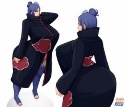 1girls akatsuki_(naruto) alternate_ass_size alternate_body_type alternate_breast_size arched_back ass back_view bbw big_ass big_breasts blue_hair bottomless breasts cloak condom condom_accessories condom_balloon condom_belt erect_nipples erect_nipples_under_clothes eyeshadow facial_piercing feet female female_only flower footwear front_view hair_bun hair_ornament hourglass_figure huge_ass huge_breasts konan long_hair makeup multiple_views nail_polish naruto naruto_(series) naruto_shippuden nipples open_toe_shoes orange_eyes piercing ruru-raida solo solo_female thigh_boots tied_hair toes used_condom venus_body visible_nipples voluptuous wide_hips