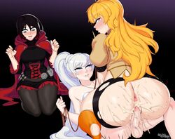 1futa 2girls absurdres ass big_ass blush caught cheating crying cucked_by_futa cucked_by_sister cuckold cuckquean dickgirl female futa_on_female futadom futanari galactic_overlord highres leash left_out netorare ntr penetration pussy ruby_rose rwby sex tears thick_thighs vaginal_penetration weiss_schnee wide_hips yang_xiao_long