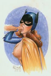 2009 barbara_gordon batgirl batman_(series) batman_66 bivouac blowjob celebrity dc_comics fellatio female human male straight unseen_male_face yvonne_craig