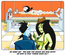 crossover disney dr._drakken female human humor joke kim_possible male nipples olive_oyl popeye_(series) roonghler shego straight_hair tagme torture what