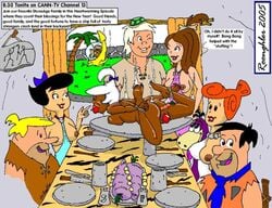 2005 apple apple_in_mouth apple_in_pussy bamm-bamm_rubble barney_rubble betty_rubble black_eyes black_hair blond_hair blonde_hair bow breasts brown_hair cannibalism carrot carrot_in_ass clothed cooked crossover death dinner dinner_table dino female female_death fred_flintstone hanna-barbera human judy_jetson lipstick male nipples orange_hair pebbles_flintstone pepper pepper_shaker purple_skin roonghler salt salt_shaker smile text the_flintstones the_jetsons the_pebbles_and_bamm-bamm_show tongue vore white_hair wilma_flintstone