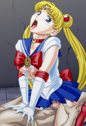 1girls apple_pie_(artist) big_breasts bishoujo_senshi_sailor_moon blonde_hair blue_eyes blush boots breasts censored choker circlet clothed_sex clothing elbow_gloves female female_focus girl_on_top gloves large_breasts male nipples no_panties nude_male rape sailor_moon skirt tears torn_clothes usagi_tsukino