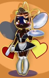 blush breasts clothed elpatrixf female female_only humanized jar maid_outfit marmalade original_character solo spoon