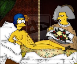 art female female_only human manet marge_simpson multiple_females multiple_girls olympia selma_bouvier tagme the_simpsons