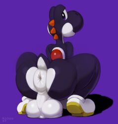 black yoshi from mario (series) by riskysquid