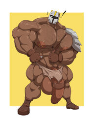 abs armor biceps big_pecs boots chest cock cock_ring gay hair hairy_chest hairy_male helmet huge_areolae huge_balls huge_cock huge_nipples huge_testicles hyper hyper_balls hyper_penis kartos knight leather leather_straps loincloth looking_at_viewer male male_only mask muscle muscles muscular_arms muscular_legs muscular_male muscular_thighs nipple_piercing nipples pec pecs penis pierced_nipples piercing piercings shocked solo tan_skin tight_clothing vein veins veiny veiny_penis