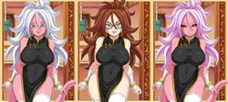 1girls 2010s absurd_res alternate_version_available android android_21 android_21_(good) android_21_(human) bare_shoulders big_breasts black_sclera blue_eyes bracelet breasts brown_hair chinese_clothes clothed clothed_navel covered_navel curly_hair curvaceous curvy curvy_figure dark_persona dragon_ball dragon_ball_fighterz dress dual_persona earrings erect_nipples erect_nipples_under_clothes eyewear fangs feet_out_of_frame female female_only fully_clothed glasses hair_between_eyes hi_res high_resolution highres hoop_earrings hourglass_figure huge_breasts humanoid indoors jewelry large_breasts legwear light-skinned_female light_persona light_skin linea_alba loincloth long_hair looking_at_viewer majin majin_android_21 megane monster_girl naughty_face navel navel_line nipple_bulge nipples nipples_visible_through_clothing no_bra no_panties no_pants open-mouth_smile pink_hair pink_skin pointy_ears qipao red_eyes revealing_clothes sano-br sidelocks silver_hair slim_waist smile solo solo_female stockings tail thick_thighs thighhighs thighs thin_waist traditional_clothes voluptuous white_hair wide_hips