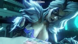 1boy 1girls 3d 3d_animation big_breasts black_cat_(marvel) black_cat_(marvel_rivals) breasts cleavage deathbloomsva felicia_hardy female handjob light-skinned_female light-skinned_male light_skin male male/female marvel marvel_comics marvel_rivals outercourse raptoraudiosfx sound sound_edit spider-man_(series) straight stroking stroking_penis tagme unseen_male_face veedeeshka video white_hair