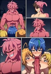 blonde_hair blue_hair crossover dragon_ball_z high_school_dxd khear majin muscular_male