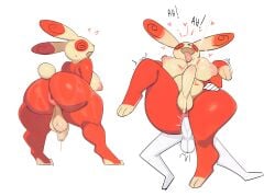 anal anus chubby cum futa futa_sans_pussy human_on_anthro male male_on_futa meeplux penis pokemon pokemon_(species) pokephilia precum sex spinda sweat tagme