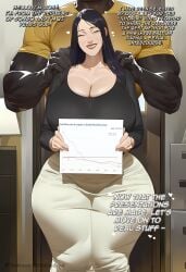 ai_assisted ai_generated asian comic dark-skinned_male dark_skin huge_breasts imminent_sex interracial japanese japanese_female mature_female milf qoskindred thick_thighs tight_clothing wide_hips