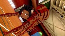 ass_up faunus koikatsu naked naked_female nude nude_female perfect_idiot rwby sienna_khan stretching tiger_ears tiger_girl tiger_stripes yoruichi_stretch