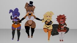3d animal anthro bear bear_girl big_breasts bonfie bonfie_(cryptia) bonfie_(cryptiacurves) bonnie_(fnaf) boobs bunny_girl chica_(fnaf) chicken chicken_girl chiku chiku_(cryptia) cleavage crop_top curvy_female fazclaire's_nightclub female_only fexa fexa_(cally3d) fexa_(cryptia) five_nights_at_anime five_nights_at_freddy's fox fox_girl foxy_(fnaf) freddy_fazbear fredina's_nightclub frenni_(cryptia) frenni_(cryptiacurves) frenni_fazclaire furry gijinka group humanization leopard leopard_2 night_club rabbit sfm shorts tank_(vehicle) thicc thigh_highs wide_hips wolf