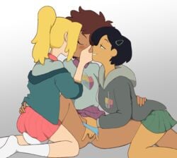 3girls amphibia anne_boonchuy black_hair blonde_hair brown_hair closed_eyes dark-skinned_female dark_hair dark_skin dirtydesperado disney disney_channel female female_only female_protagonist fff_threesome fingering fingering_pussy group hand_in_panties harem human interracial interracial_yuri kissing kneeling legs light-skinned_female light_hair light_skin manual marcy_wu multiple_girls pale_skin panties polyamory pussy saint_james_school_uniform sasha_waybright school_uniform schoolgirl short_hair short_skirt skirt smile socks sweater taiwanese teenage_girl teenager teenager_on_teenager thai threesome trio young yuri