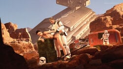 3d belt casual dessert female human male pale_skin pose posing rey star_wars stormtrooper tagme thiccboysteven