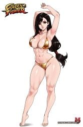 abs armpit armpit_crease armpit_fetish armpit_peek armpits athletic athletic_female barefoot big_boobs big_breasts big_tits boobs breasts brown_hair cleavage dark_brown_hair exposed_midriff feet female female_focus female_only final_fantasy final_fantasy_vii gold_bikini golden_bikini golden_week kyoffie large_boobs large_breasts large_tits midriff muscular muscular_female pale-skinned_female red_eyes street_fighter_6 thick_thighs thong thong_bikini tifa_lockhart tight_clothes tight_clothing tight_fit tits titties wide_hips