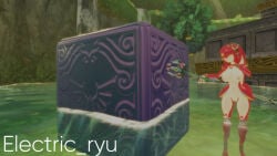 cube electric_ryu female fish legend_of_zelda mipha trident vrchat vrchat_avatar zora