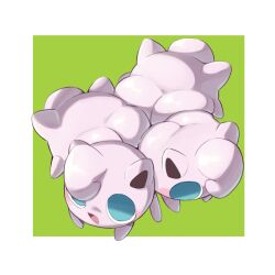 ass big_ass blue_eyes blush female game_freak jigglypuff nintendo pokemon pokemon_(species) sakana8888888 semi-anthro video_games