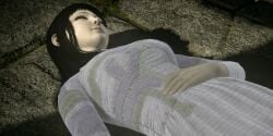 asleep big_breasts black_hair huge_breasts mono_(shadow_of_the_colossus) sleeping