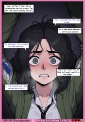 1girl against_wall aot arms_up attack_on_titan black_hair black_tie blackmail blush cleavage clenched_teeth close_up coercion collar comic complaining cornered crying curvy dark_background deep_blush degradation detailed detailed_background detailed_eyes detailed_face dialogue_box dim_lighting dirty_talk dominant dominant_male domination dominatrix dramatic_lighting dubcon embarrassed embarrassed_female embarrassment emotional epaulettes fear fear_play female_focus forced forced_sex furrowed_brows glossy_eyes glossy_lips glossy_skin green_jacket gritted_teeth heavy_breathing highres humiliation humiliation_fetish imminent_sex indoors large_breasts long_hair looking_at_viewer meowllete messy_hair military military_clothing military_jacket military_uniform mind_break_potential multiple_views non_consensual nsfw open_jacket open_mouth panel panic panicked_expression partially_clothed partially_unbuttoned pieck_finger portrait power_imbalance protest red_face reluctant reluctant_sex restrained_arms scared shadows shocked_expression shoulder_boards size_difference solo_focus speech_bubble standing stripping submissive submissive_female submissive_human submissive_pose sweat sweat_on_face sweatdrop tears tears_of_pleasure teary_eyes terrified text thick_thighs threatened trapped trembling under_boob undone_tie uniform_fetish upper_body verbal_abuse white_shirt wide_eyes
