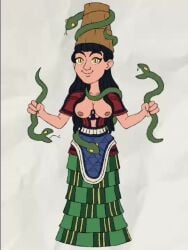 1girls breasts bronze_age fully_clothed goddess jake_doubleyoo loop looping_animation minoan no_sound serpent snake snakes tagme tits_out video