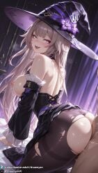 1girls ai_generated all_fours ass ass_focus back_view big_breasts breasts breasts_out butt butt_focus curvy curvy_body curvy_female doggy_style doggystyle dreamyan_ai from_behind hair herta_(honkai:_star_rail) hi_res high_quality high_resolution highres honkai:_star_rail large_breasts long nipples open_mouth pantyhose pleasure_face purple_eyes sex smile smiling the_herta_(honkai:_star_rail) thick_ass thick_thighs thighs torn_clothes torn_clothing torn_pantyhose uncensored vagina vaginal vaginal_insertion vaginal_penetration vaginal_sex witch witch_hat