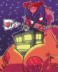 absurd_res alternate_color anthro big_breasts breast_play breast_squish breasts canid crushing_building duo dynamax dynamax_clouds dynamax_pokemon felid female female/female generation_4_pokemon generation_9_pokemon grey_body hi_res lucario macro mammal meowscarada nintendo pokemon pokemon_(species) red_body sex size_difference squish starry_stoat titfuck