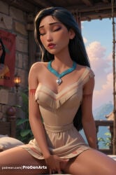 1girls ai_generated artist_name bare_shoulders black_hair blue_sky breasts closed_eyes cloud collarbone dark-skinned_female dark_skin day disney disney+ disney_princess dress eyeshadow facing_viewer female_human female_masturbation fingering hi_res indoors jewelry lips lipstick long_hair makeup masturbation medium_breasts necklace no_panties nose outdoors parted_lips patreon_username pocahontas pocahontas_(character) pocahontas_ii:_journey_to_a_new_world progenarts pussy pussy_juice sitting sky solo spread_legs uncensored web_address white_dress