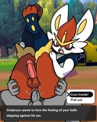 anal anus artist_name artist_upload cinderace furry gay hi_res legs_up male male/male nardojfuckin nintendo penis pokemon pokemon_ss tagme