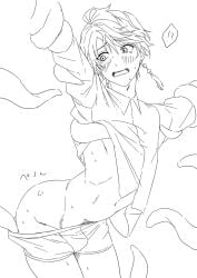 1boy blush blushing bound forced forced_undressing imminent_rape kaida_haru male male_only nijisanji pulling_down_underwear solo tearing_up tentacle tentacles virtual_youtuber yaoi