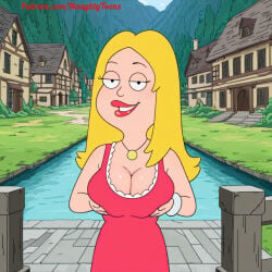 ai_generated american_dad big_breasts bigtits bimbo blonde_female cleavage francine_smith