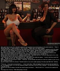 2girls 3d big_ass big_breasts big_thighs breasts breasts_bigger_than_head busty curvaceous curvy curvy_figure english_text female female/female hips huge_ass huge_breasts large_ass large_breasts light-skinned_female light_skin maniacmayo mature mature_female slim_waist story text thick thick_hips thick_legs thick_thighs thighs voluptuous waist wide_hips wide_thighs