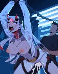 1boy 1boy1girl 1girls 2d ai_generated android bound bound_wrists breasts breasts_out captured chained chained_wrists clothed clothed_sex clothing crying cum cum_in_pussy cum_inside doggy_style femsub forced fucked_from_behind gun gun_holster nipples overwatch rape raped_female restrained robot robot_girl robot_humanoid saliva sex shion solo solo_female tears