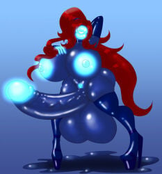 areola areolae black_background breasts cursed_fleshlight cursed_fleshlight_(gorila_invisible) curvy erection female futanari hi_res huge_breasts huge_nipples large_breasts large_lips larger_female latex latex_suit monster monster_girl nightmare_waifu nipples no_eyes penis pixai plump_lips puffy_nipples puffy_pussy pussy rule_63 simple_background solo thick_thighs tongue tongue_out voluptuous wide_hips