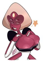 4_eyes afro blushmallet breasts cartoon_network dark-skinned_female female gem_(species) gem_fusion multi_eye nipples sardonyx_(steven_universe) steven_universe