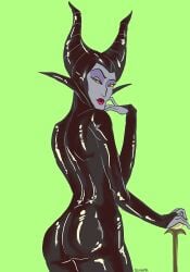 1girls ass big_ass disney female female_only latex maleficent skin_tight skintight sleeping_beauty_(1959_film) solo tagme_(artist)