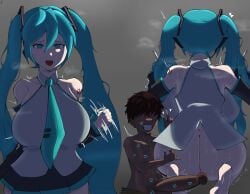 1boy1girl 1female artist artist_name artist_signature ass_bigger_than_head ass_grab big_ass big_balls big_breasts big_butt big_penis blue_lipstick blush blushing_at_viewer brown_hair butt_bigger_than_head cock_in_ass curvy curvy_female curvy_figure dark-skinned_male digital_drawing_(artwork) digital_media_(artwork) faceless_character faceless_male fanart fanart_from_twitter feet female_focus from_behind grabbing_ass hatsune_miku huge_ass large_breasts large_cock light-skinned_female light_blue_hair light_skin lips lipstick_mark lipstick_marks lipstick_on_balls lipstick_on_penis male/female miku_hatsune nude_male_clothed_female pervert_male rendered semi_nude shaking shaking_ass simple_background simple_man steam steaming_body steamy_breath submissive_female tits tits_bigger_than_head turing890 twitter_link viewed_from_behind vocaloid voluptuous watermark wet wet_body wet_skin younger_female