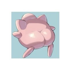 ass big_ass game_freak jigglypuff nintendo pokemon pokemon_(species) sakana8888888 semi-anthro video_games