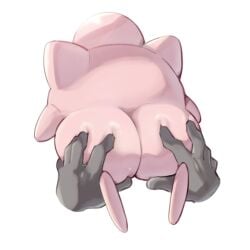 ass ass_grab big_ass disembodied_hand female game_freak hand_on_ass jigglypuff nintendo pokemon pokemon_(species) sakana8888888 semi-anthro video_games