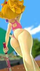 ass ass_bigger_than_head ass_focus big_ass fat_ass huge_ass jojomingles large_ass mario_(series) nintendo princess princess_peach sports sports_uniform tagme video