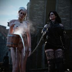 3d anal body_writing bucket bucket_of_cum buttplug buttplug_leash casual_exposure casual_nudity chains ciri container cum_in_container dominatrix equid equine female huge_buttplug implied_anal implied_bestiality implied_secret_relationship implied_sex leash_pull mud_on_body muddy naked naked_female nude nude_female public public_exposure public_humiliation public_indecency public_nudity public_punishment public_sex public_use secret secret_sex secretly_loves_it sex_toy the_witcher_(series) the_witcher_3:_wild_hunt yennefer
