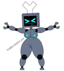 1girl female fnf fnf_mod friday_night_funkin friday_night_funkin_mod genderbend genderswap hex_(yingyang48) huge_boobs huge_breasts nude nude_female nude_robot pussy robot robot_female robot_girl robot_humanoid therobotnsfw tv tv_girl tv_head tv_woman
